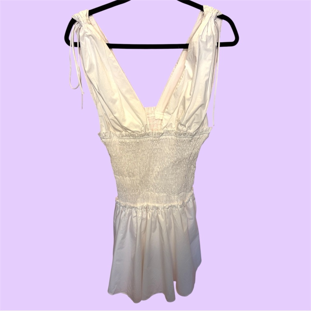 Zara White Poplin Mini Dress
